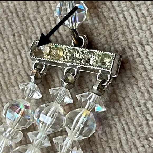 Vintage Laguna Set Necklace Bracelet Clip Earrings Aurora Borealis 1950s Parure - Picture 16 of 16